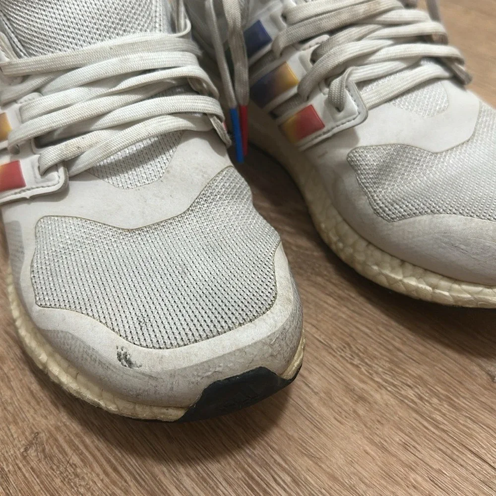 Adidas | Woman's Ultraboost S&L Pride White Rainbow Running Shoes, Size 8.5